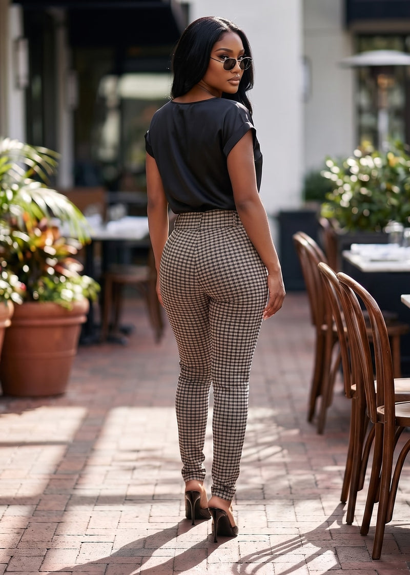Satin Levantacola Plaid Pants Look