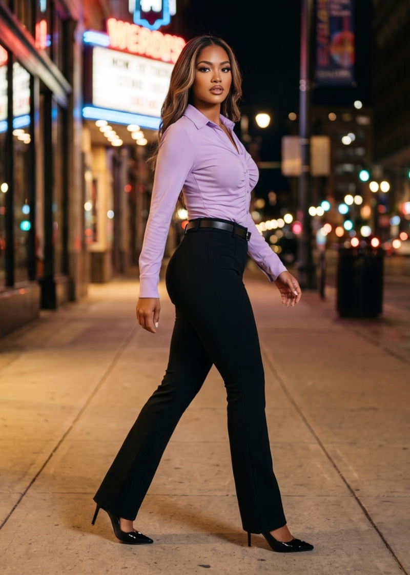 Lilac Black Dress Pants Combo