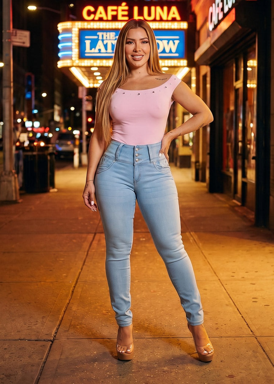 Pink Levantacola Skinnies Outfit
