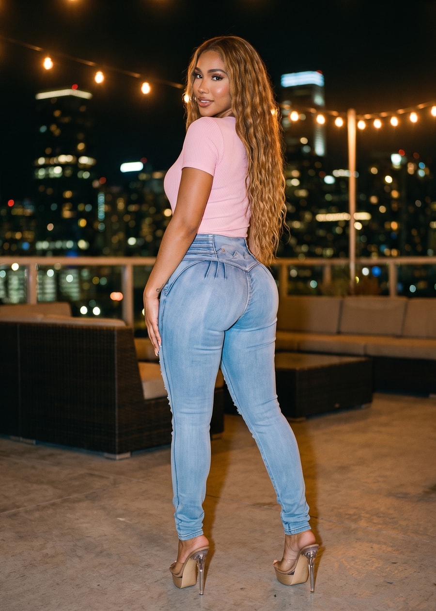 Pink Levantacola Ripped Skinnies Look, view 2 of 3