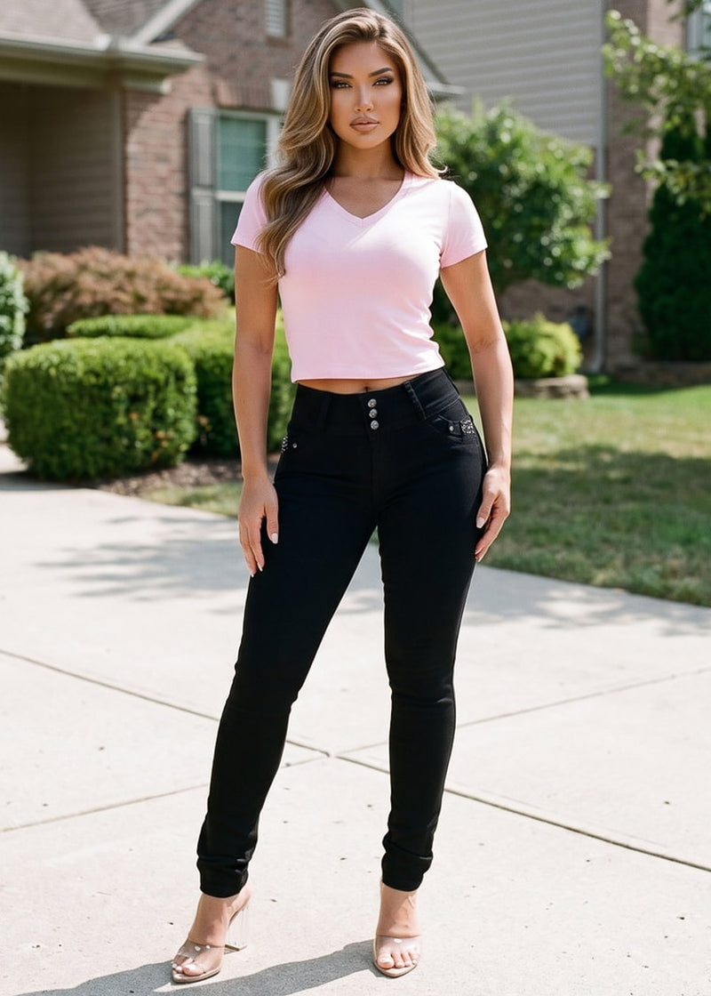Pink Butt Lift Skinnies Outfit