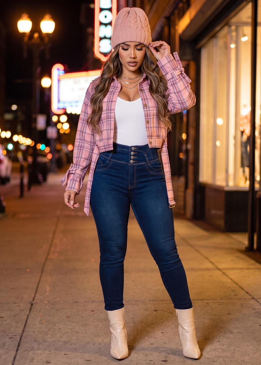 Plaid White Levantacola Skinnies Trio, view 1 of 3