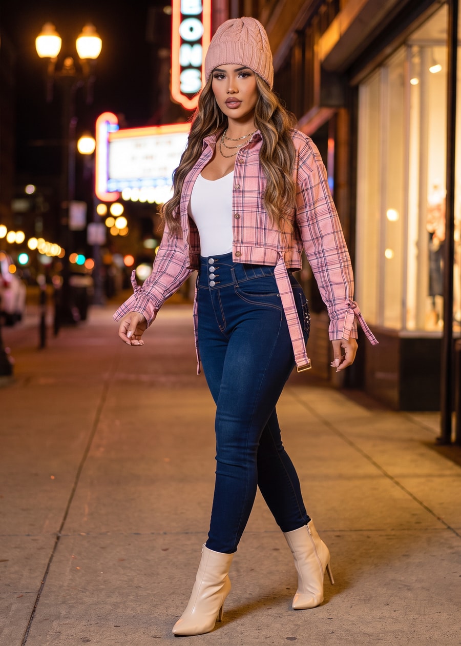 Plaid White Levantacola Skinnies Trio, view 3 of 3