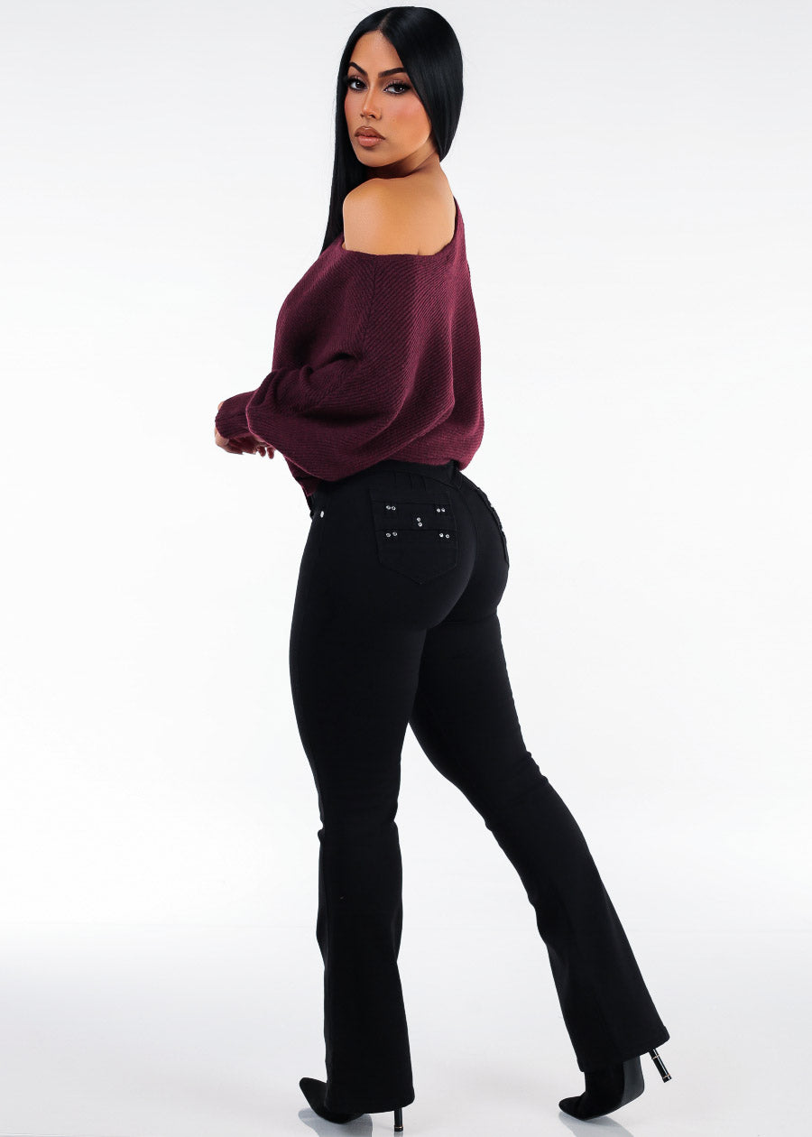 Wine Levantacola Bootcut Denim Look, view 2 of 2
