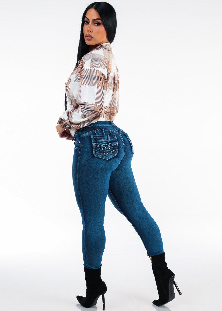 Plaid Khaki Levantacola Skinnies Trio, view 2 of 2