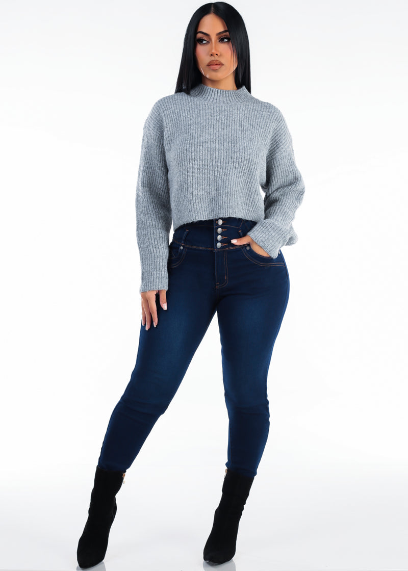 Grey Butt Lift Skinnies Outfit