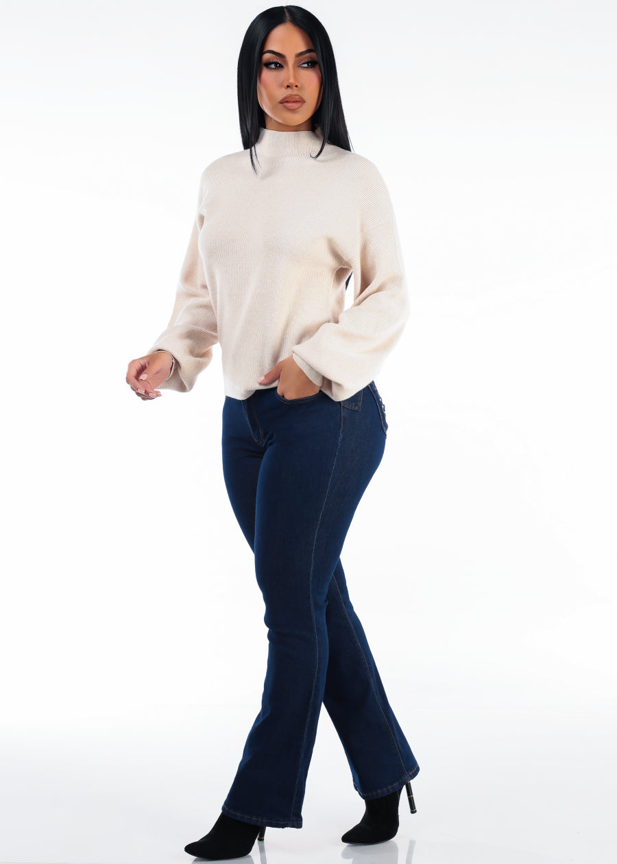 Oatmeal Butt Lift Bootcut Denim Set, view 2 of 2