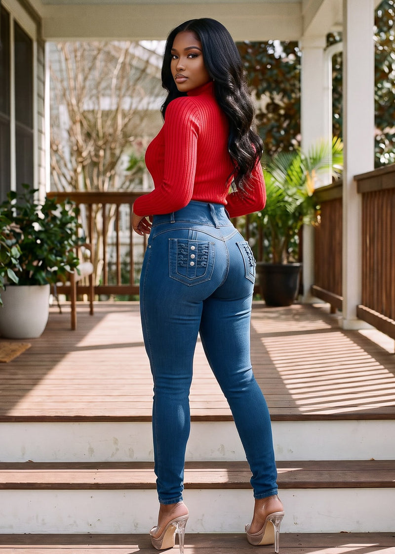 Red Levantacola Skinnies Outfit