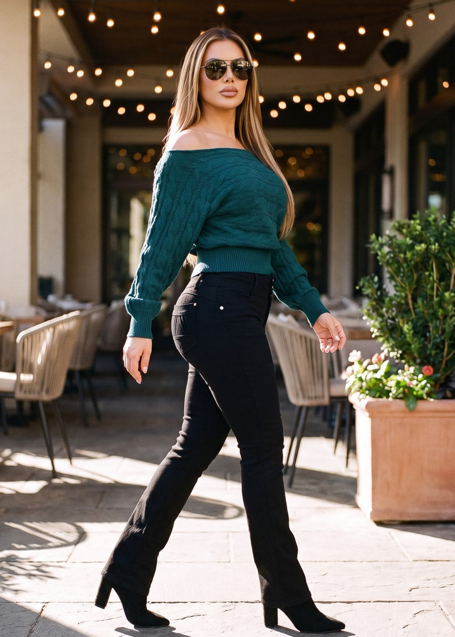 Teal Levantacola Bootcut Denim Look, view 3 of 3