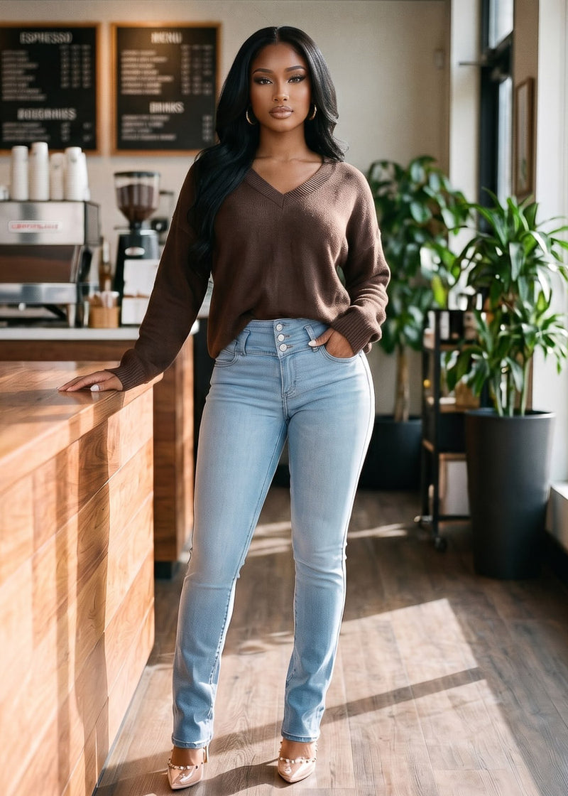 Brown Levantacola Bootcut Denim Combo