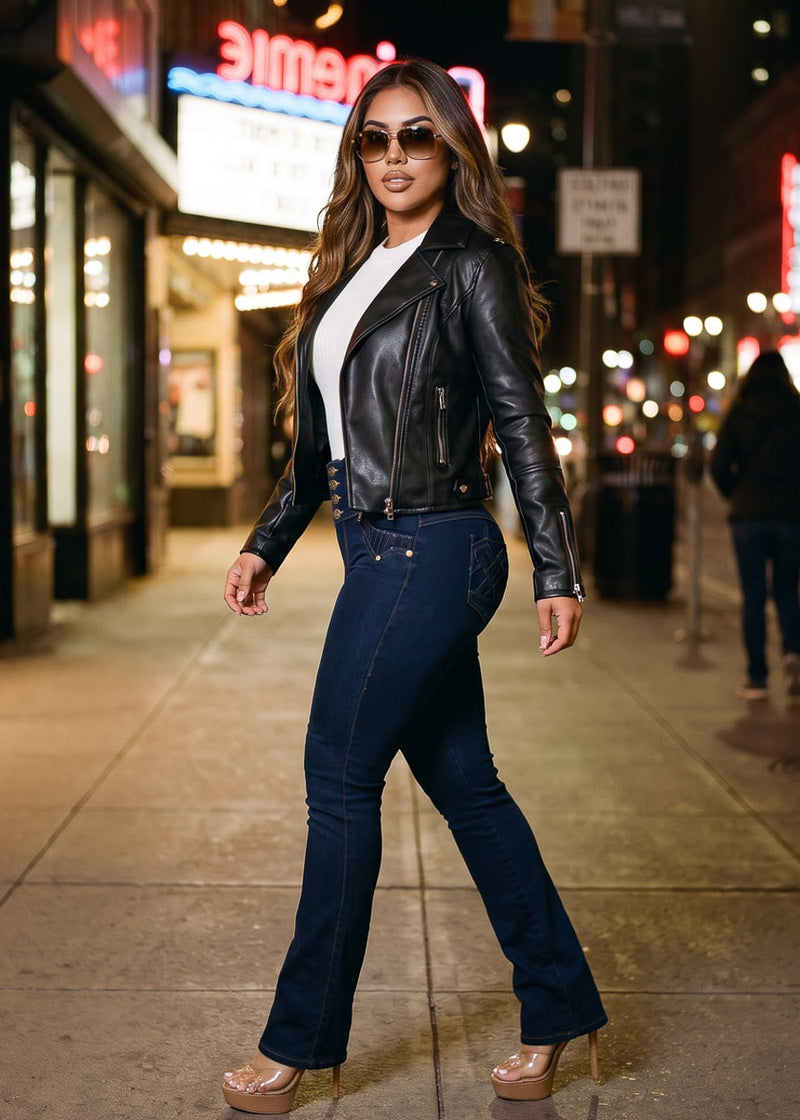 Pleather Levantacola Bootcut Denim Trio