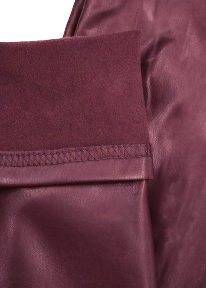 Butt Lifting High Waist Vegan Leather Skinny Pants Burgundy