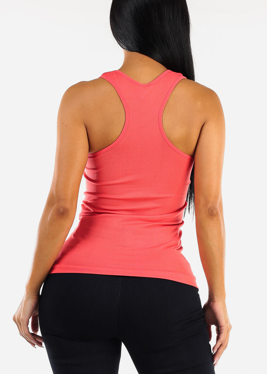 One Size Racerback Seamless Top Coral