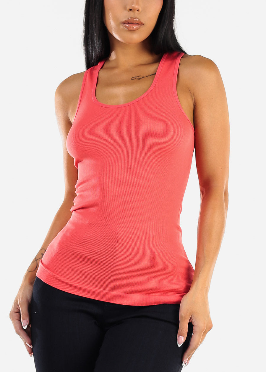 One Size Racerback Seamless Top Coral