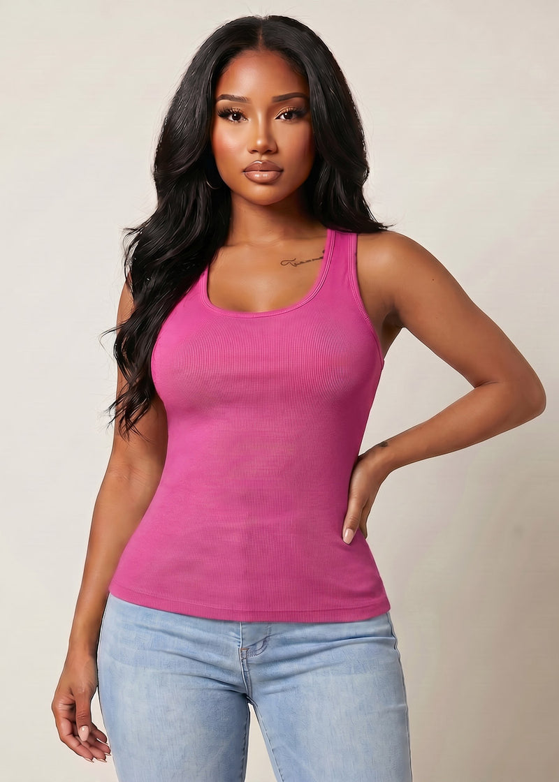 One Size Racerback Seamless Top (Magenta)