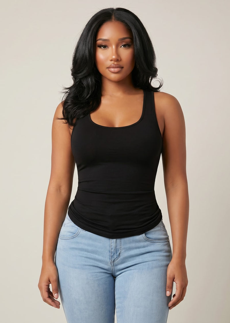 One Size Racerback Seamless Top (Black)