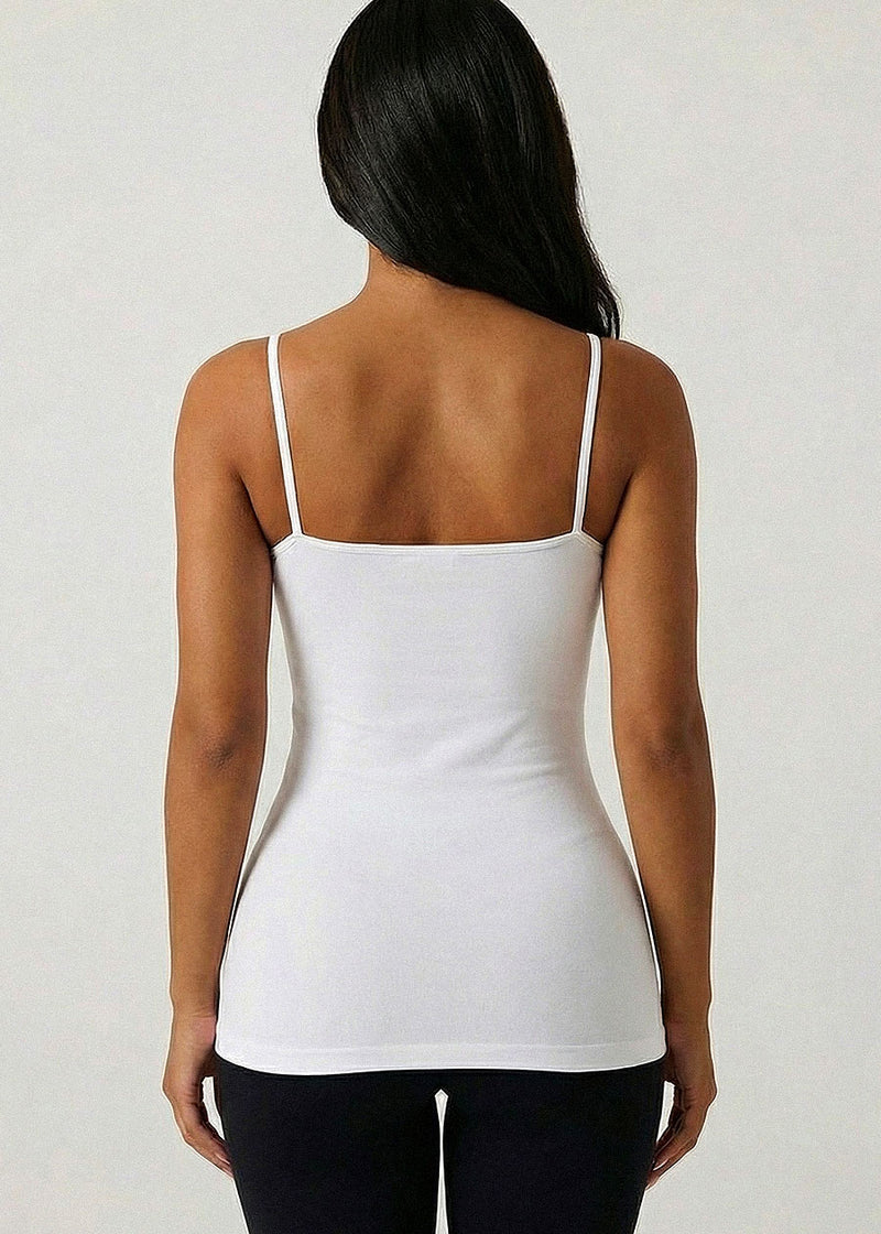 One Size Spaghetti Strap Seamless Top (White)