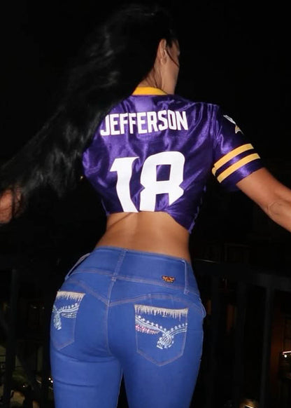 Butt Lift Mid Rise Blue Stretch Skinny Jeans