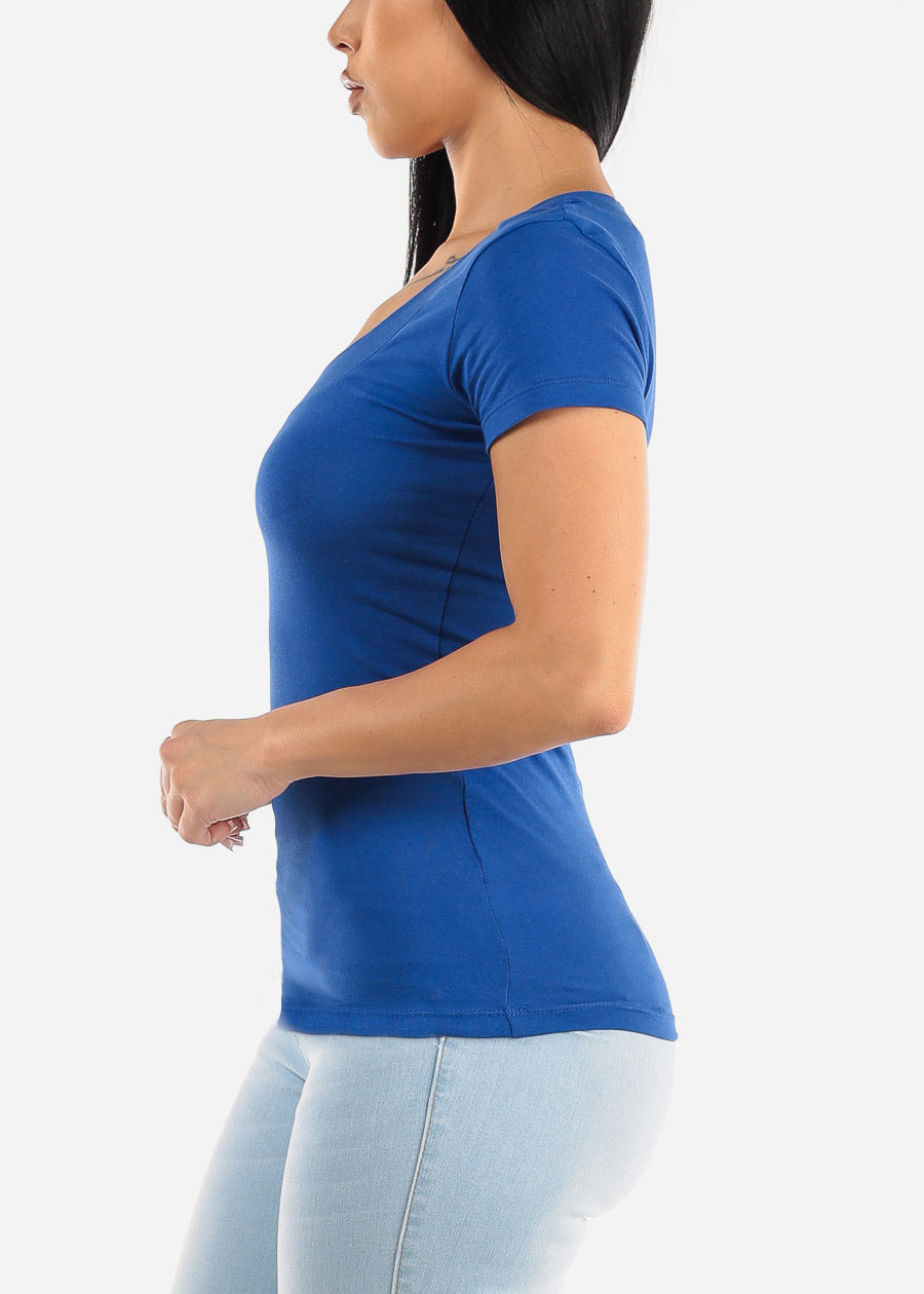 V-Neck Basic T-Shirt (Royal Blue)