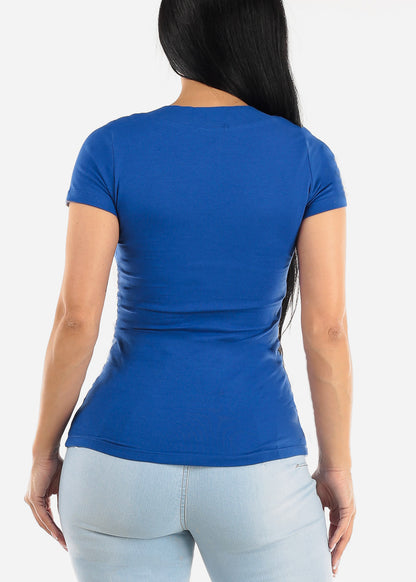 V-Neck Basic T-Shirt (Royal Blue)