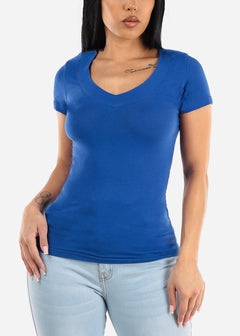 V-Neck Basic T-Shirt (Royal Blue)