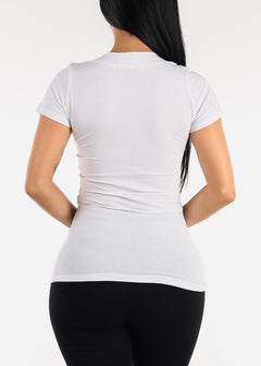 V-Neck Basic T-Shirt (White)