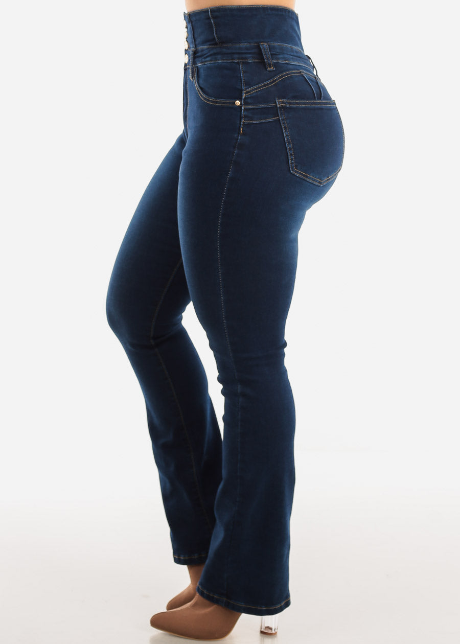 Super High Waisted Butt Lifting Indigo Bootcut Jeans