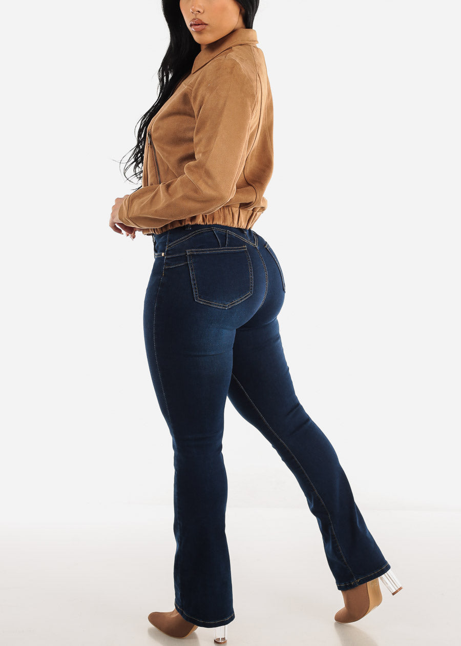 Super High Waisted Butt Lifting Indigo Bootcut Jeans