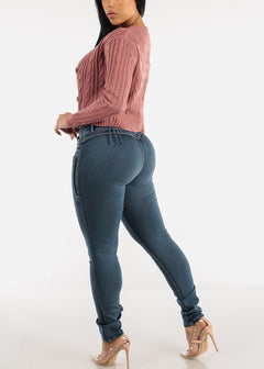 MX JEANS Embroidered Back Butt Lift Jeans