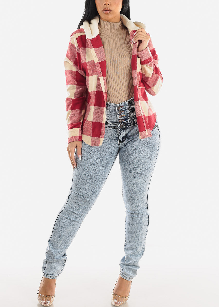 MX JEANS Acid Wash Spandex Waist Butt Lifting Skinny Jeans