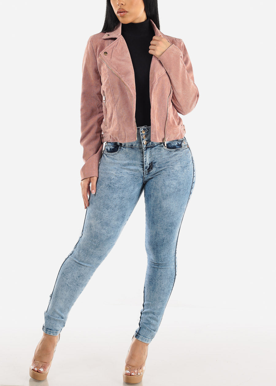 Super High Waisted Levantacola Acid Wash Skinny Jeans