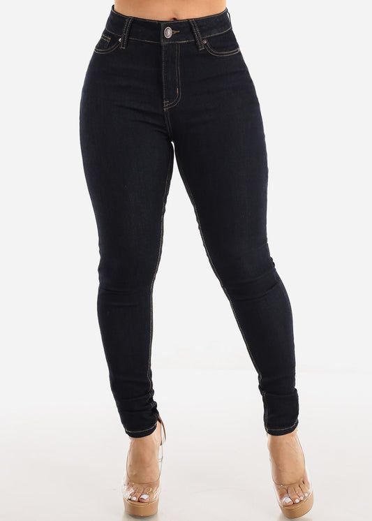 High Waist Stretchy Classic Dark Skinny Jeans