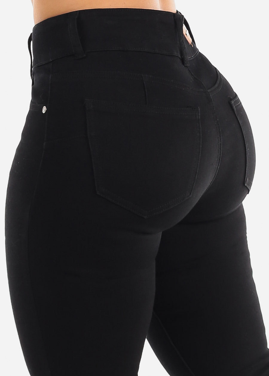 Levantacola Black Denim Capris - Mid Rise Butt Lifting Denim Capris – Moda  Xpress
