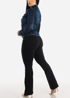High Waist Black Butt Lifting Flared Jeans