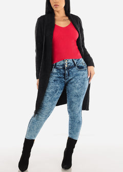 Butt Lifting High Waisted Acid Wash Skinny Jeans