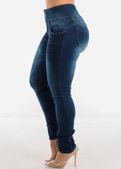 MX JEANS High Waisted Butt Lift Skinny Jeans Dark Wash