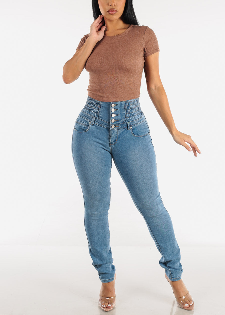 Ultra High Spandex Waist Levantacola Skinny Jeans