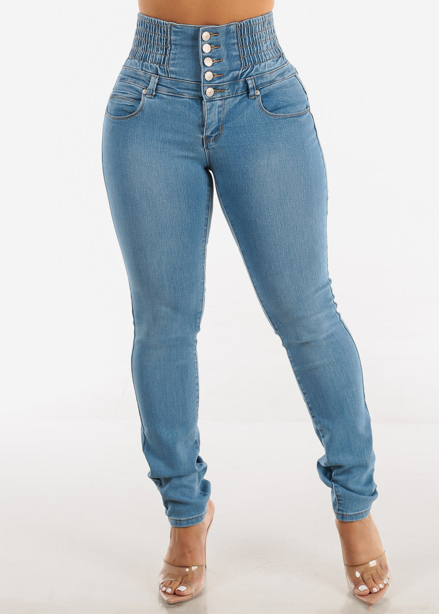 Ultra High Spandex Waist Levantacola Skinny Jeans