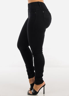 Super High Waisted Butt Lifting Black Skinny Jeans