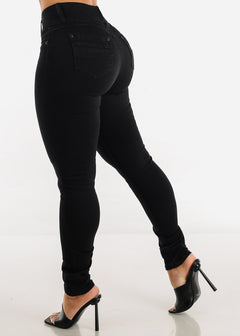 Super High Waisted Butt Lifting Black Skinny Jeans