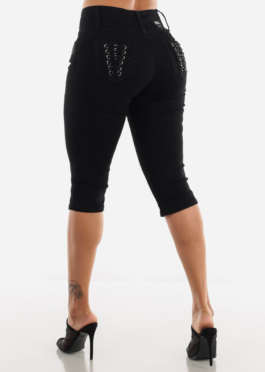 Butt Lifting Black Capris