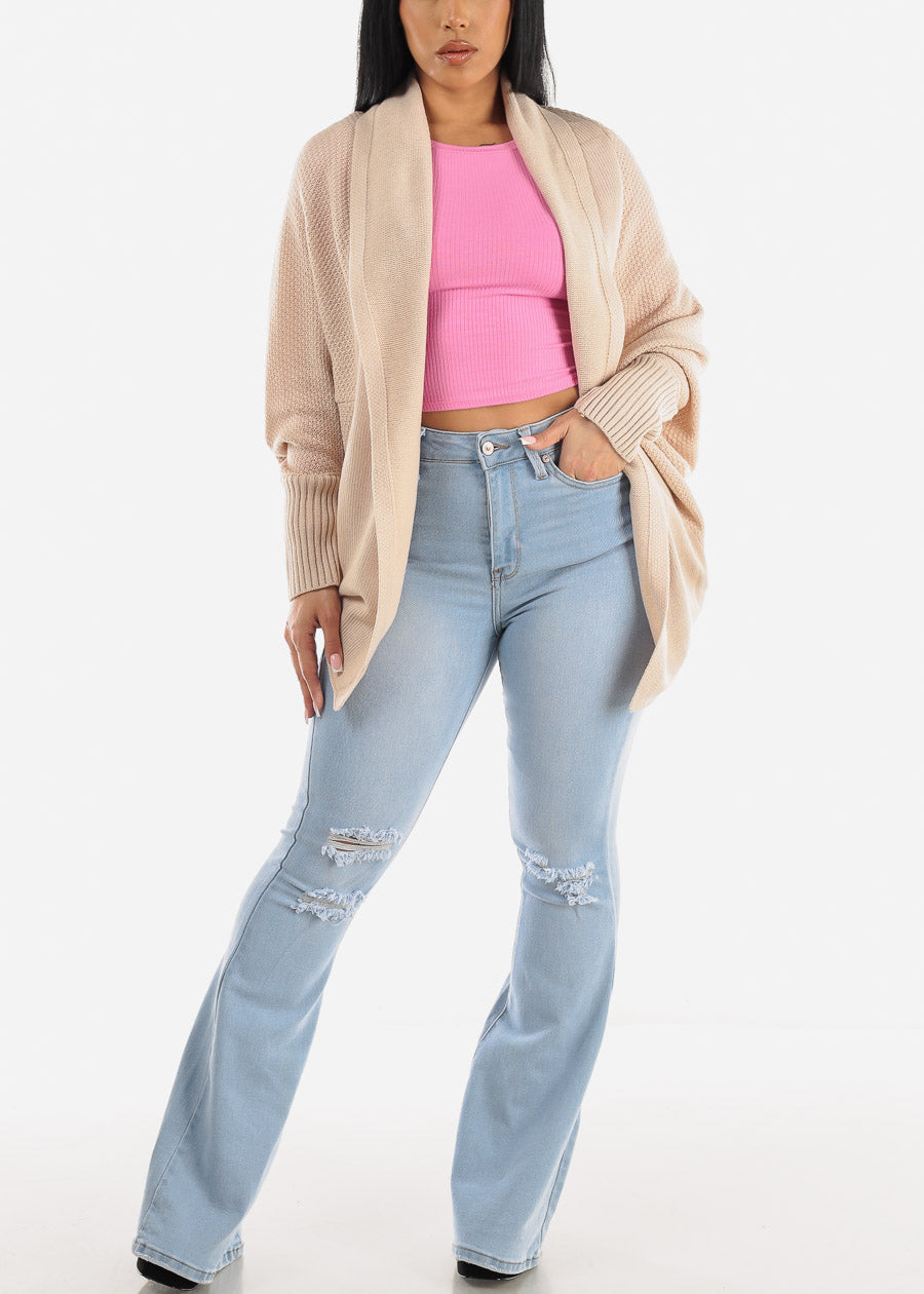 Ripped Light Blue High Waisted Flared Bell Bottom Jeans