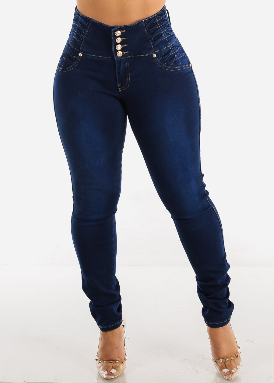 4 Button Butt Lifting Skinny Jeans - Stretchy Jeans Levantacola – Moda  Xpress