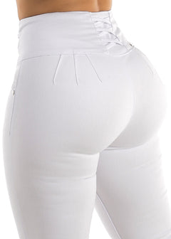 White Super High Waisted Butt Lifting Skinny Jeans