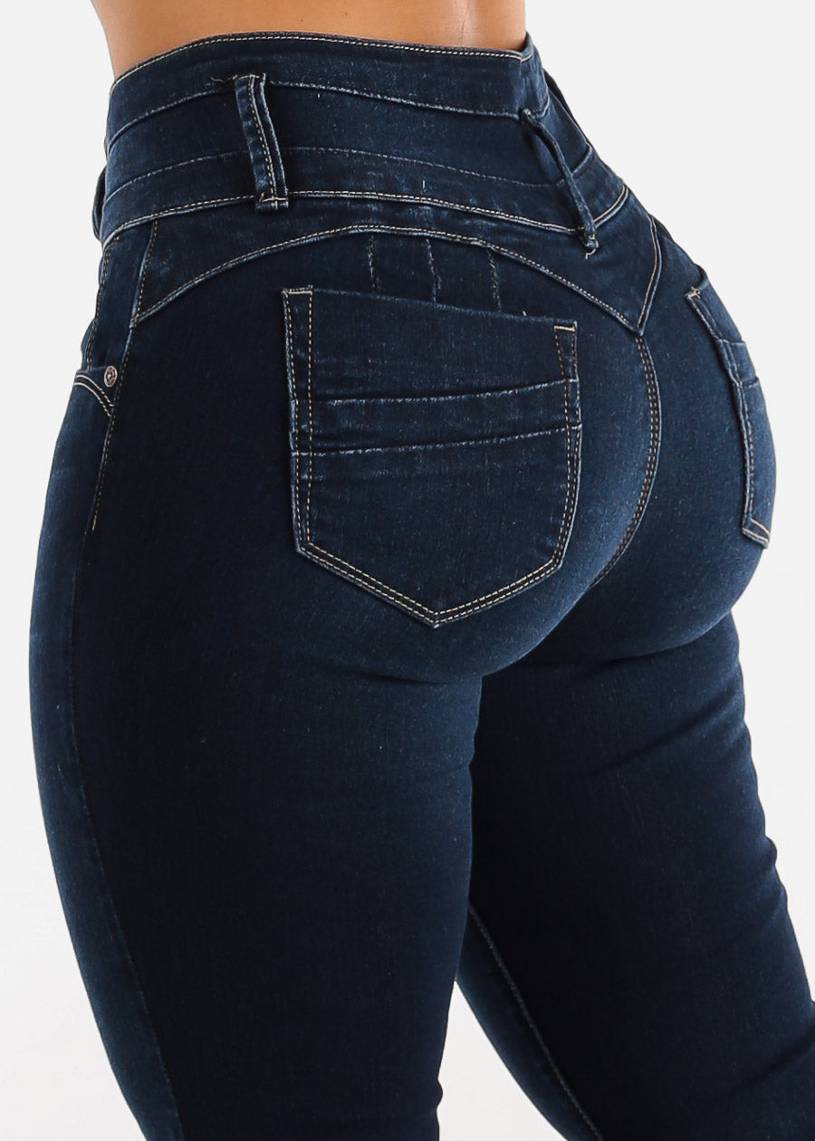 Women's Butt Lifting Dark Wash Skinny Jeans - Colombian Style Jeans ...
