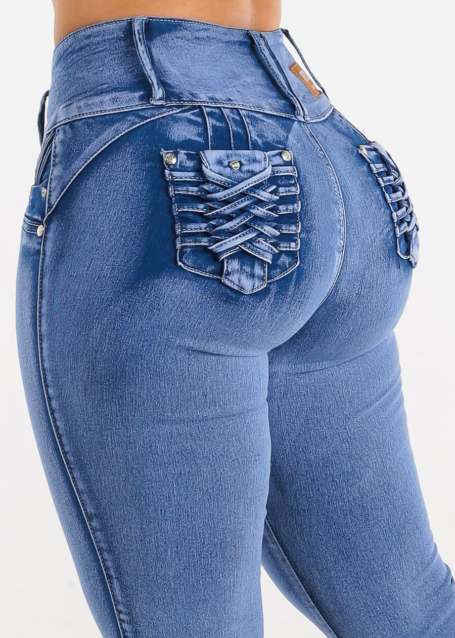 MX JEANS Levanta Cola Blue Skinny Jeans