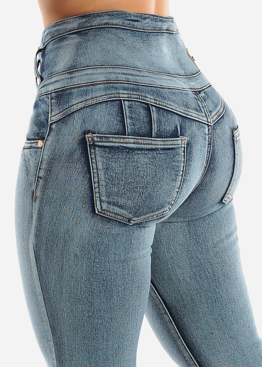 Women's Acid Wash Butt Lifting Skinny Jeans - High Rise Levantacola Jeans – Moda  Xpress