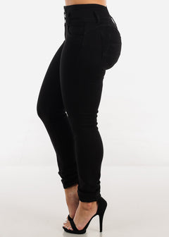 Black High Waisted Butt Lifting Skinny Jeans