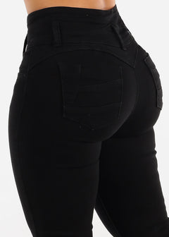 Black High Waisted Butt Lifting Skinny Jeans