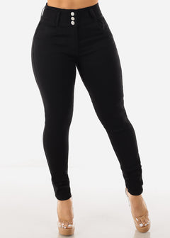 Super High Waisted Black Butt Lifting Skinny Jeans